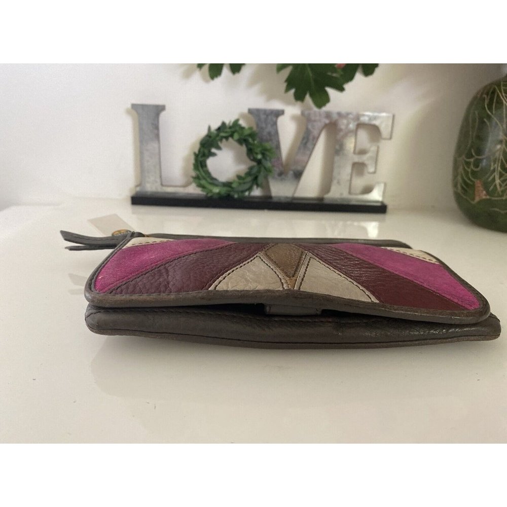 Fossil Karli Clutch Wristlet Wallet Bag‎ Geometric Print Leather Mod Vintage NWT - Picture 4 of 16